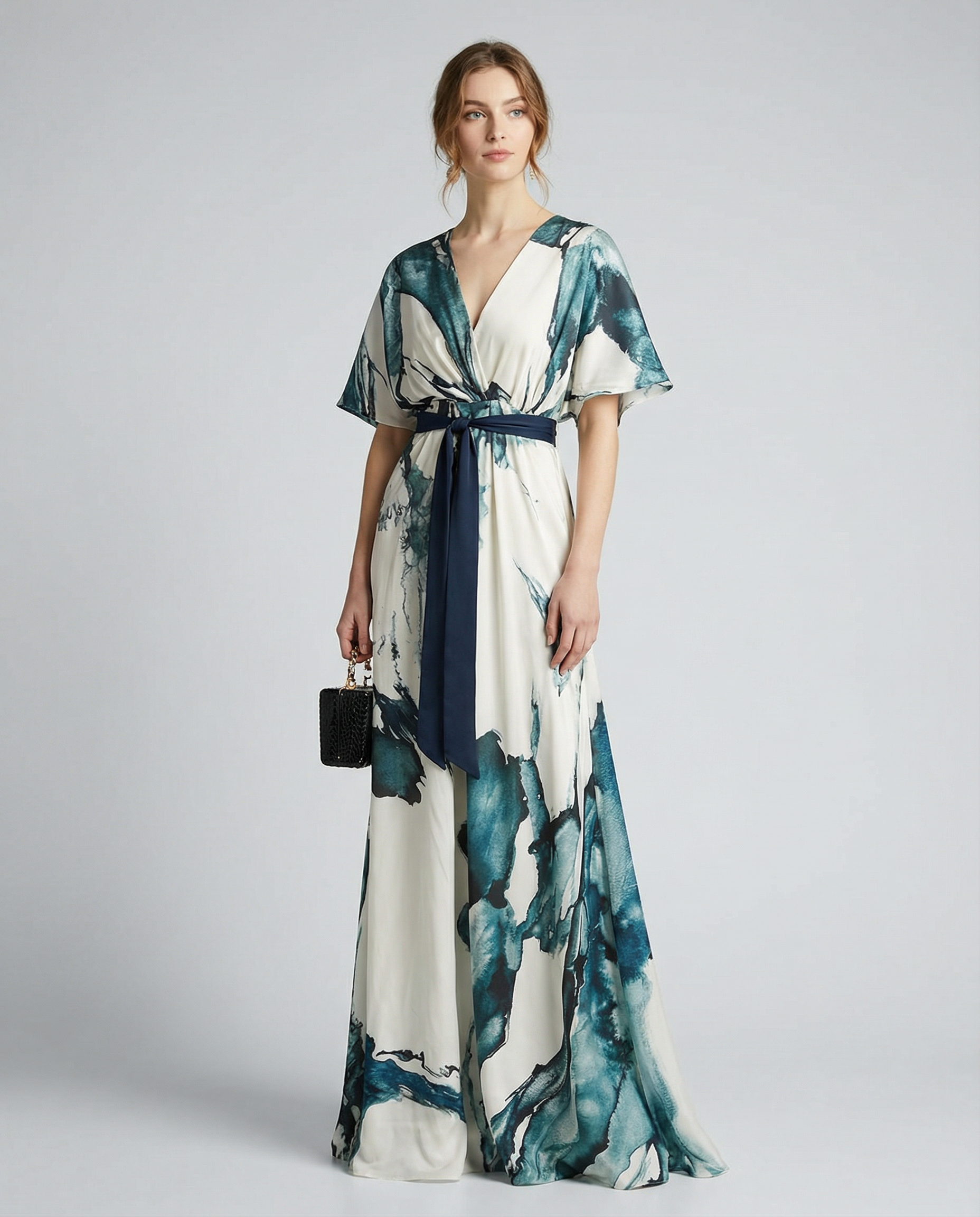 Sienna | Floral Maxi with Deep V Neck