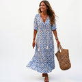 Paige | Boho Vintage Floral Midi Dress