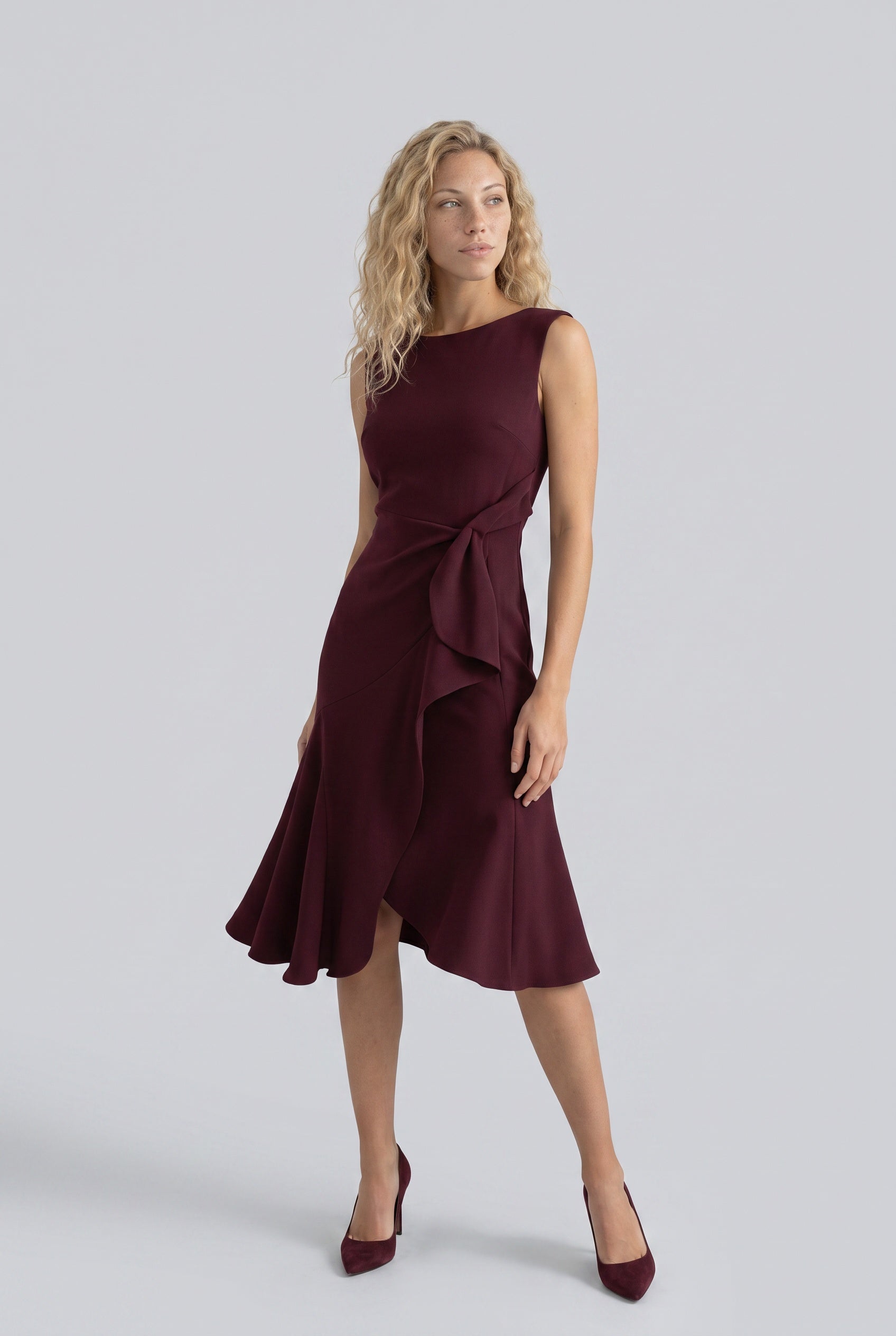 Tatum | Ruffle Hem Wrap Midi Dress