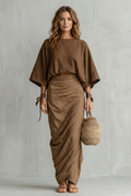 Brunelle | Relaxed Batwing Draped Two-Piece Set