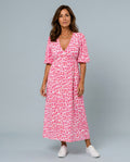 Willa | Printed V-Neck Midi Dress
