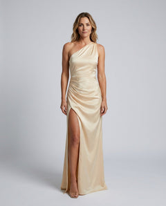 Ines | Asymmetric Side Slit Maxi Dress