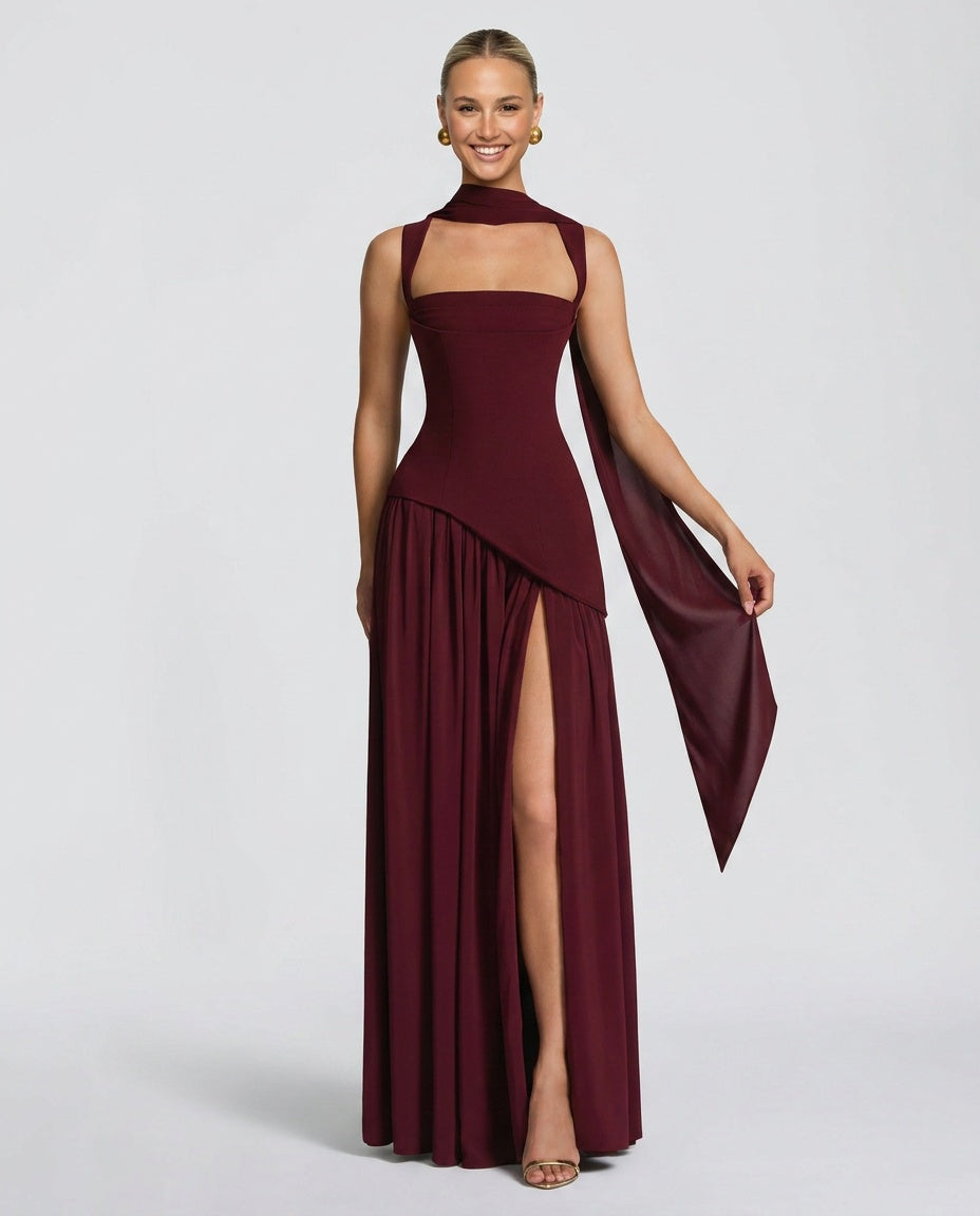 Nina | Strapless Ruched Maxi Dress