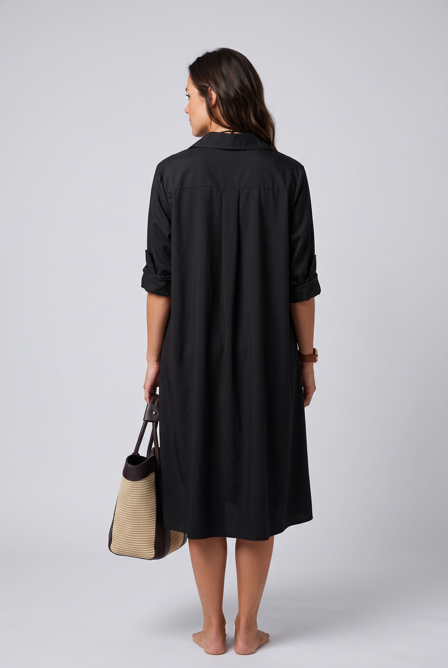 Bianca | Collared Long Sleeve Polo Midi Dress