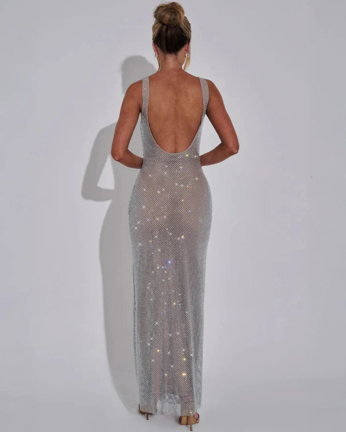 Celeste | Maxi Dress with Embellished Fabric