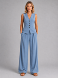 Marlowe | Sleeveless Waistcoat & Wide-Leg Trousers Co-Ord Set