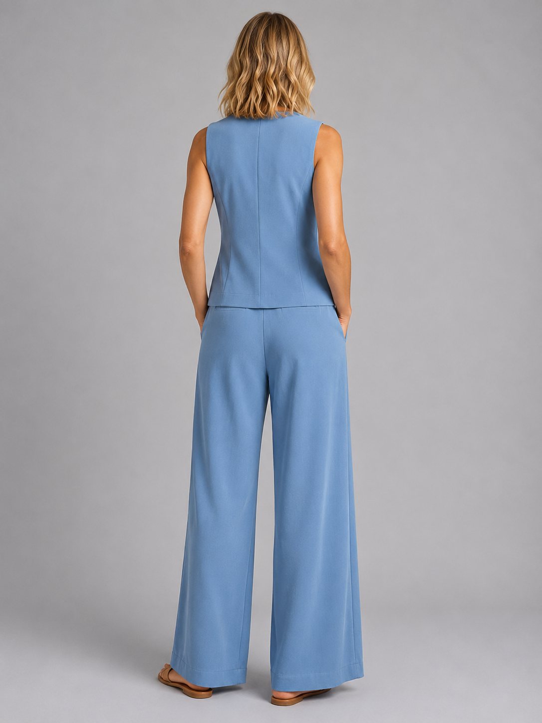 Marlowe | Sleeveless Waistcoat & Wide-Leg Trousers Co-Ord Set