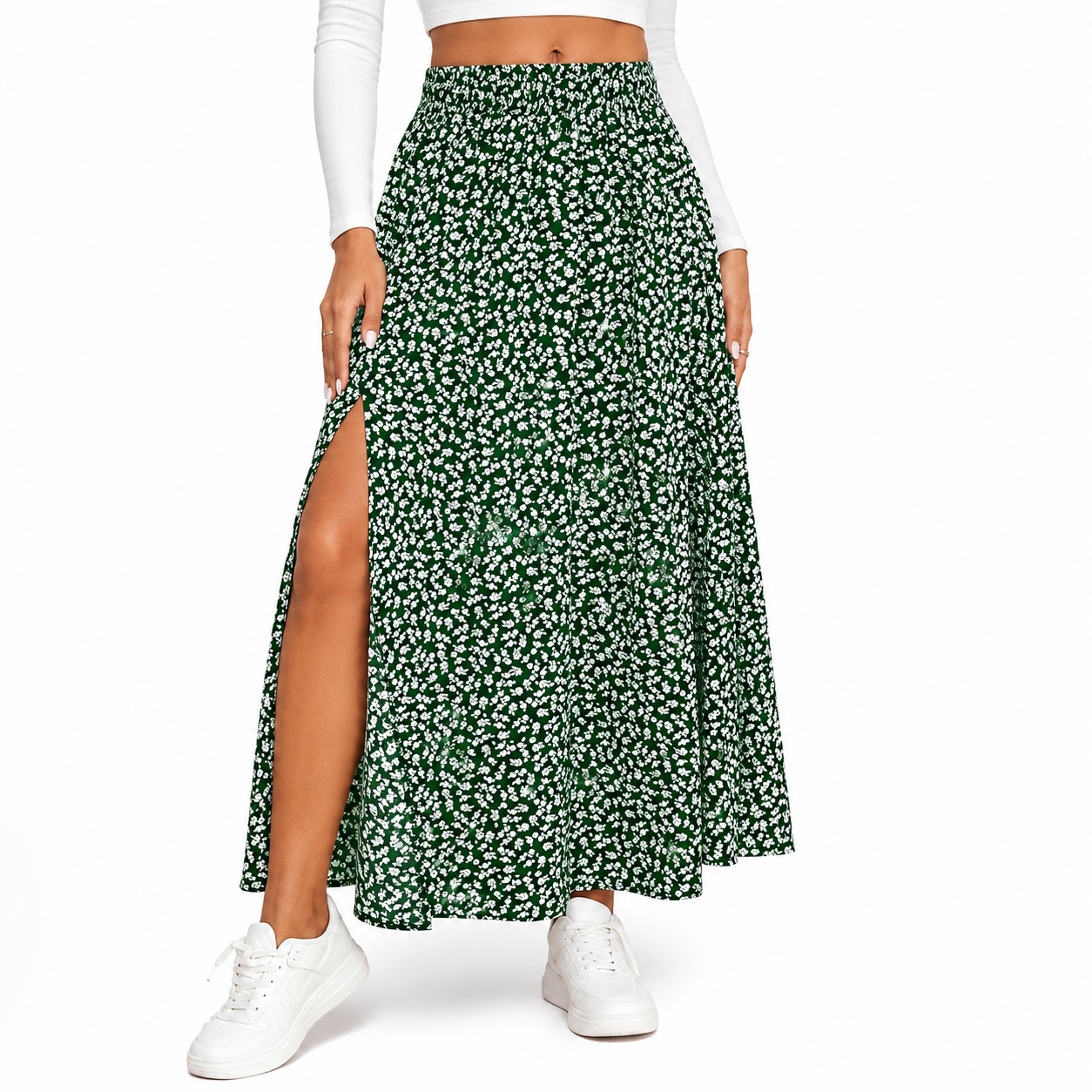 Della | Ditsy Floral Print Maxi Skirt