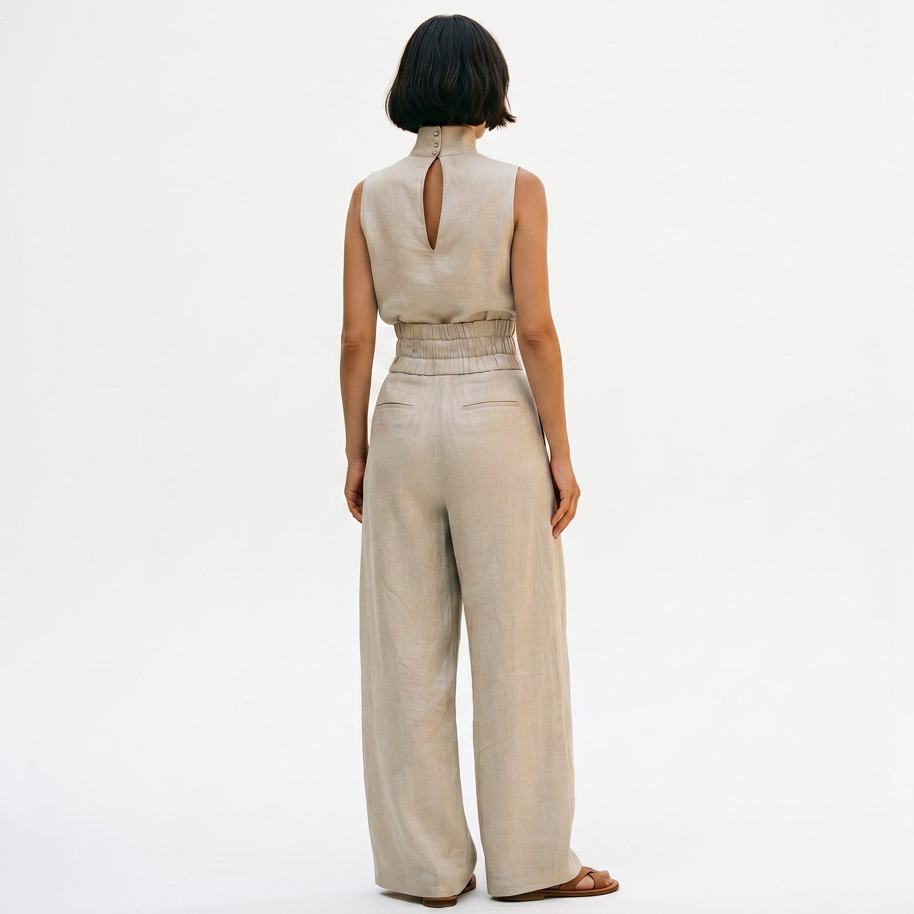 Juliette | Relaxed Minimalist Linen-Blend Blouse Set
