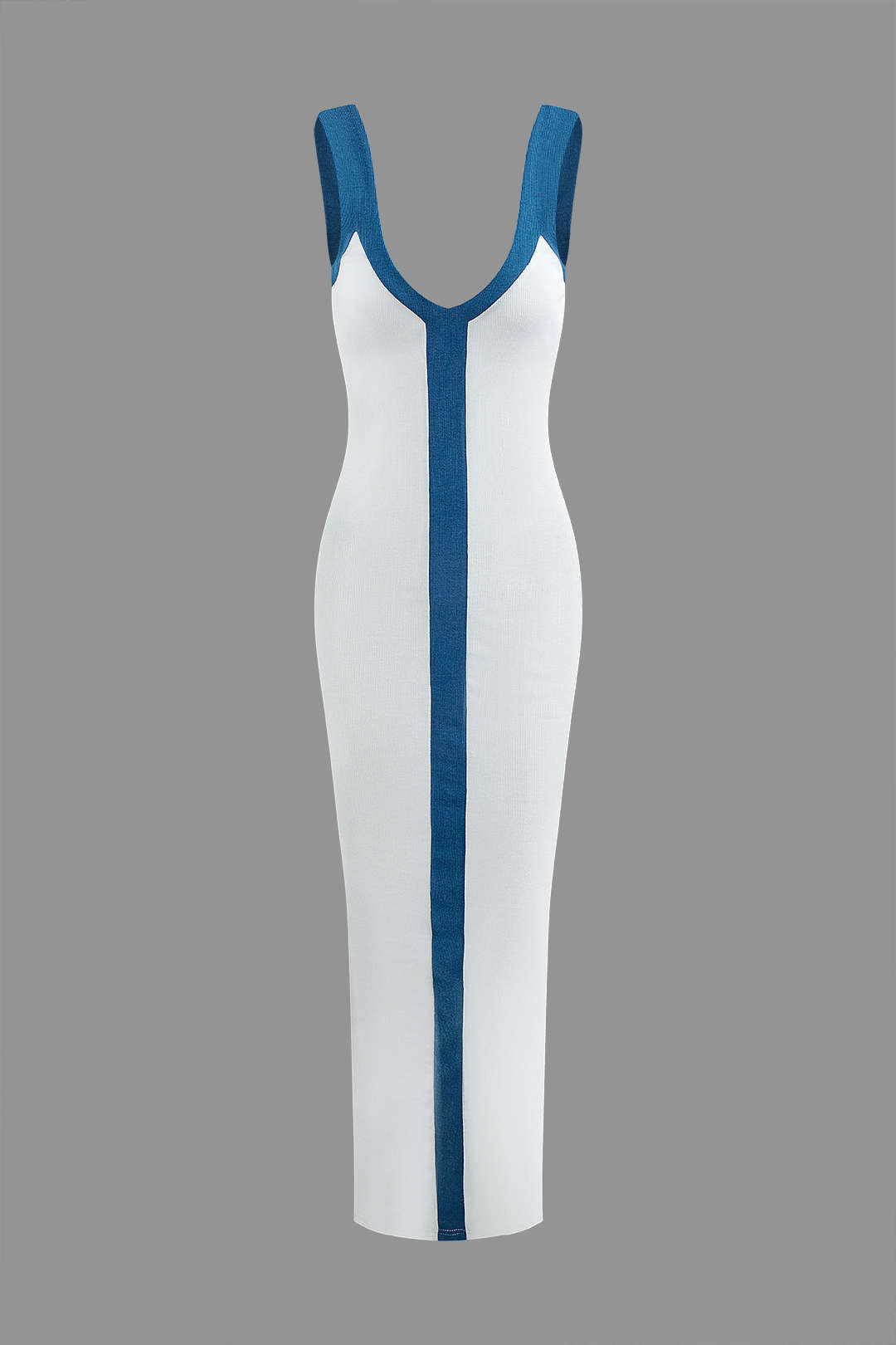 Serena | Colorblock Ribbed V-Neck Maxi