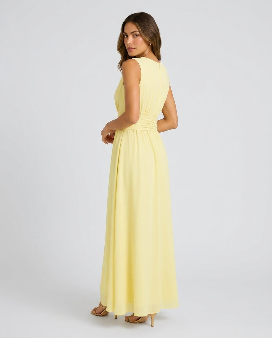 Peyton | Sleeveless A-Line Wedding Guest Maxi Dress