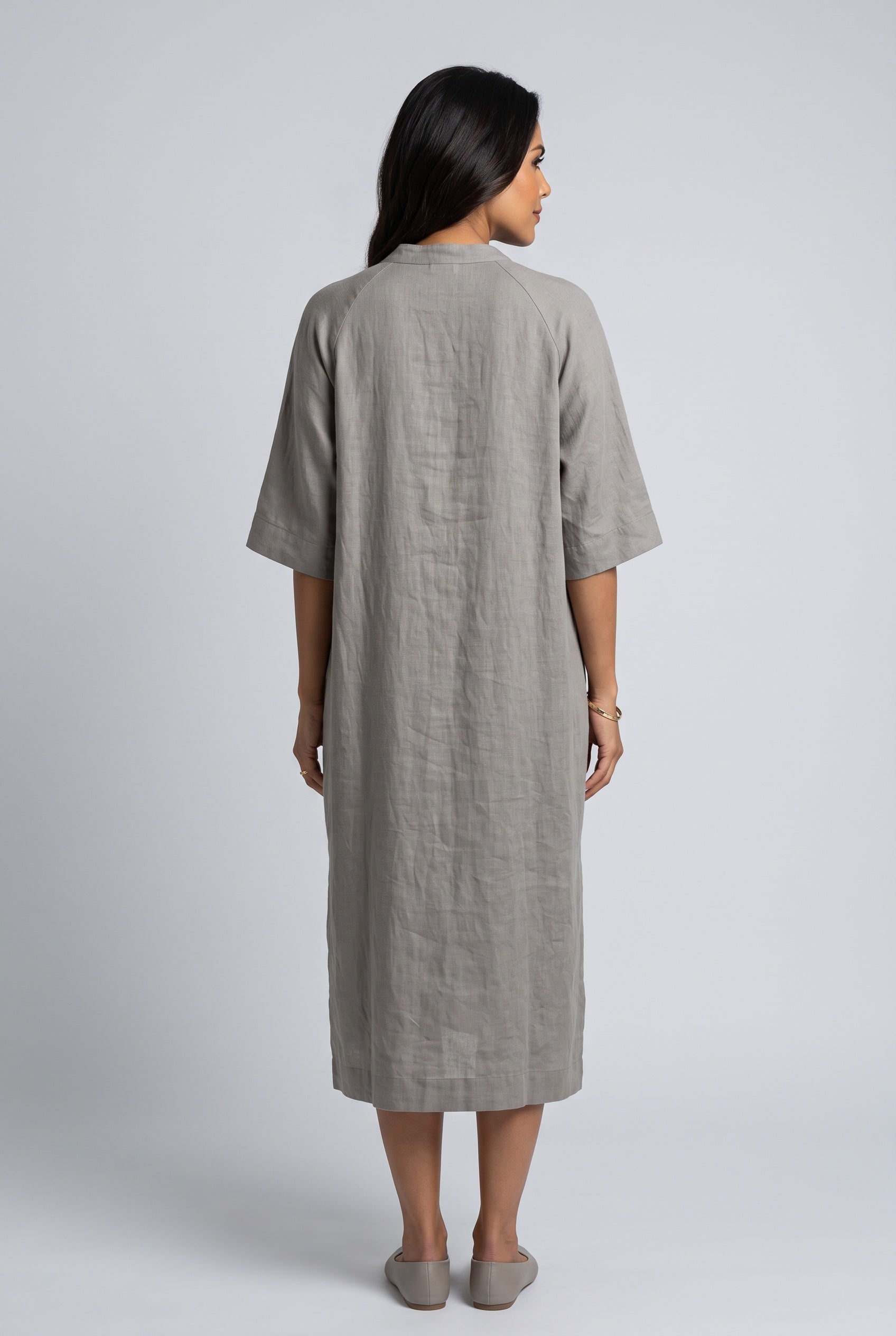 Leticia | Button Front Midi Shirt Dress with Pockets
