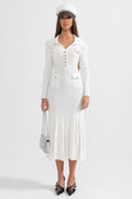 Sabine | Long Sleeve Ribbed Midi Dress