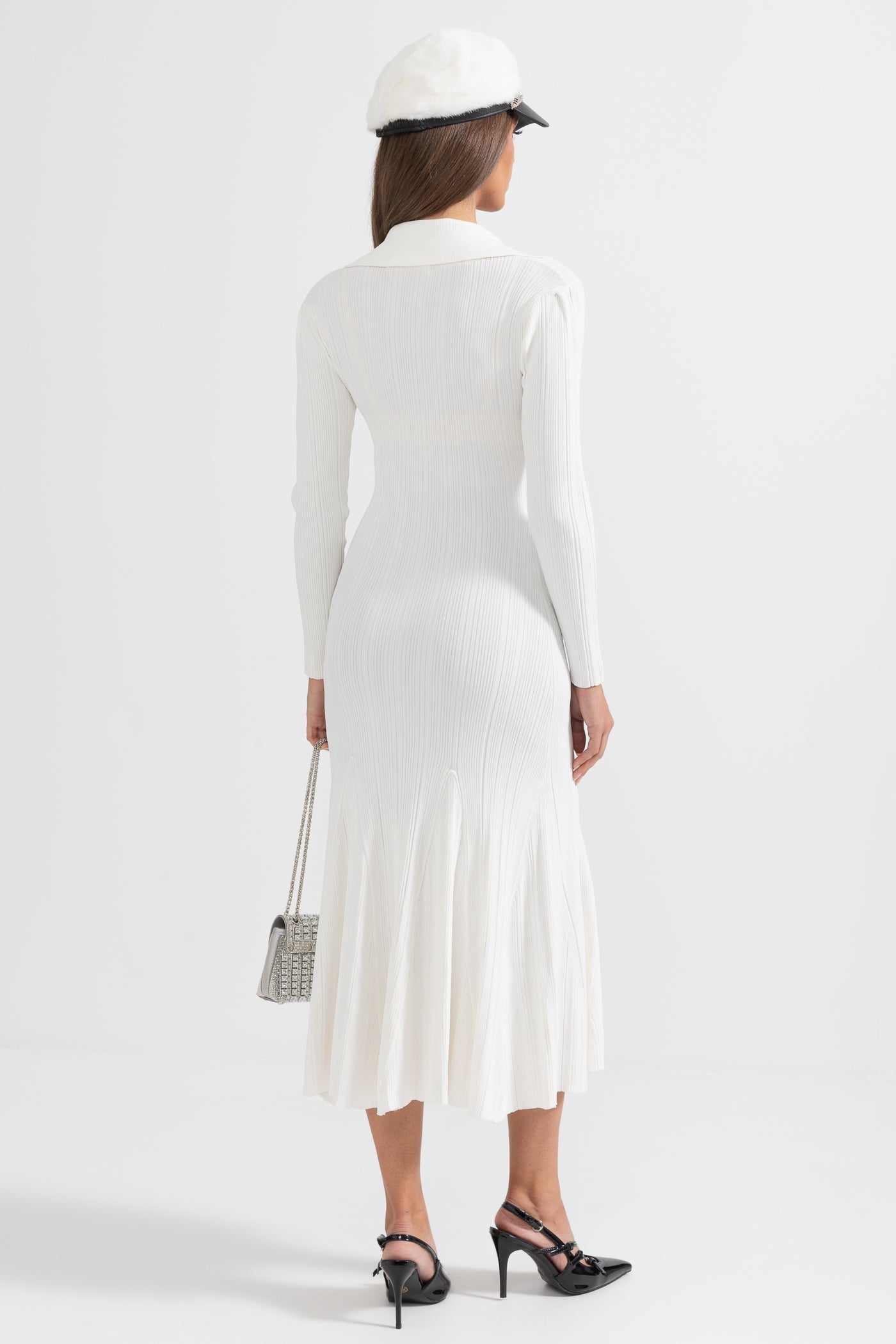Sabine | Long Sleeve Ribbed Midi Dress