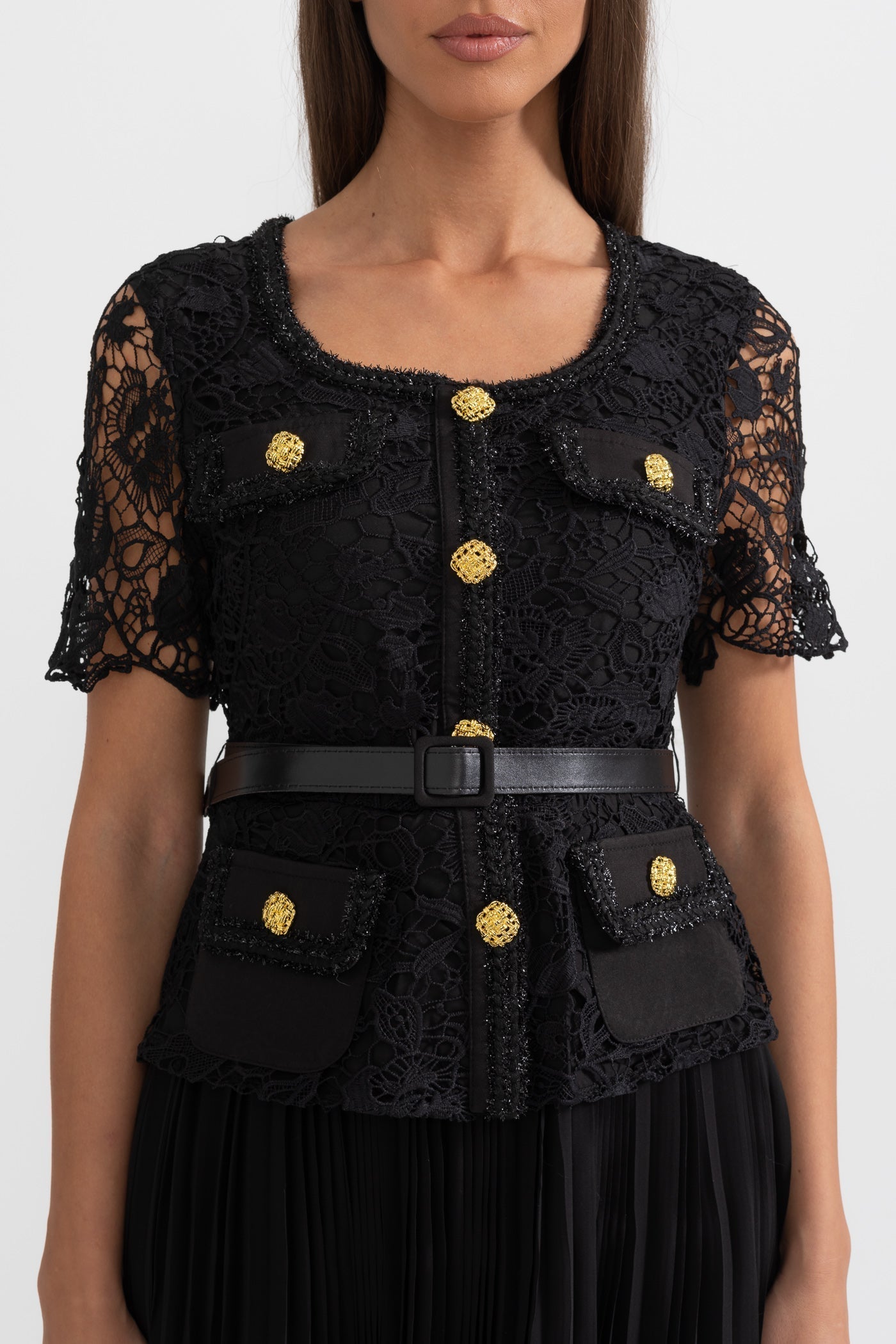 Amara | Lace Top Flared Midi Dress