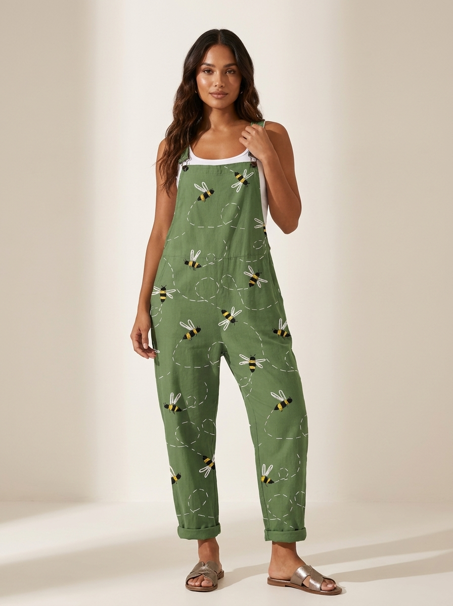 Sienna | Printed Dungaree Jumpsuit
