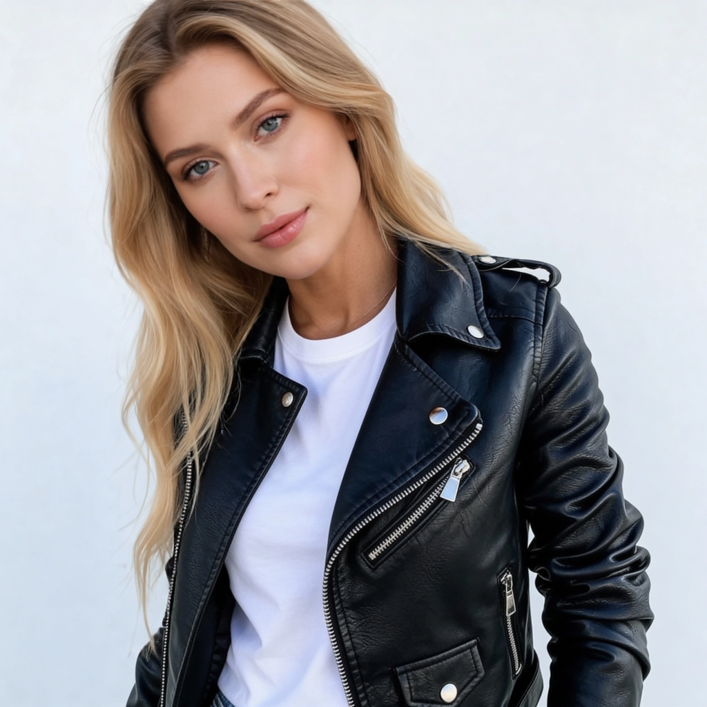 Raven | Faux Leather Biker Jacket