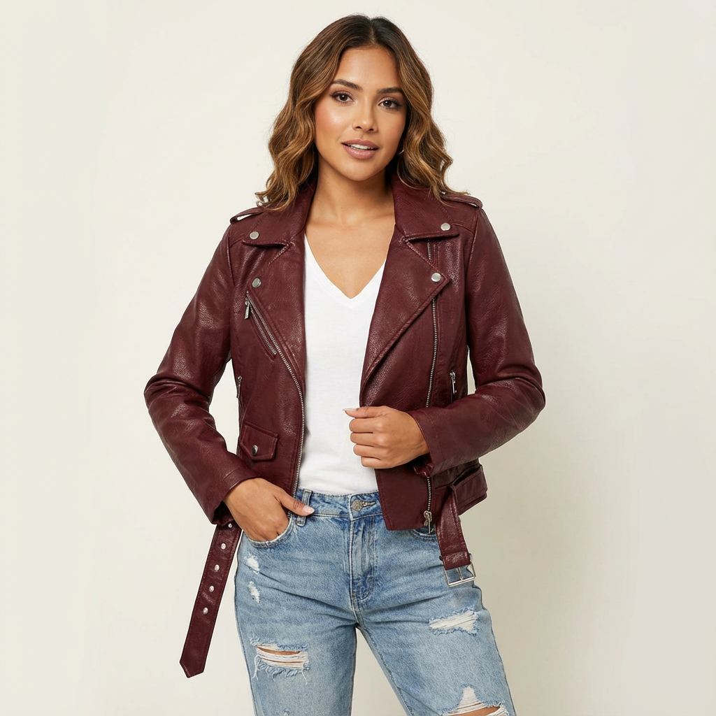 Raven | Faux Leather Biker Jacket