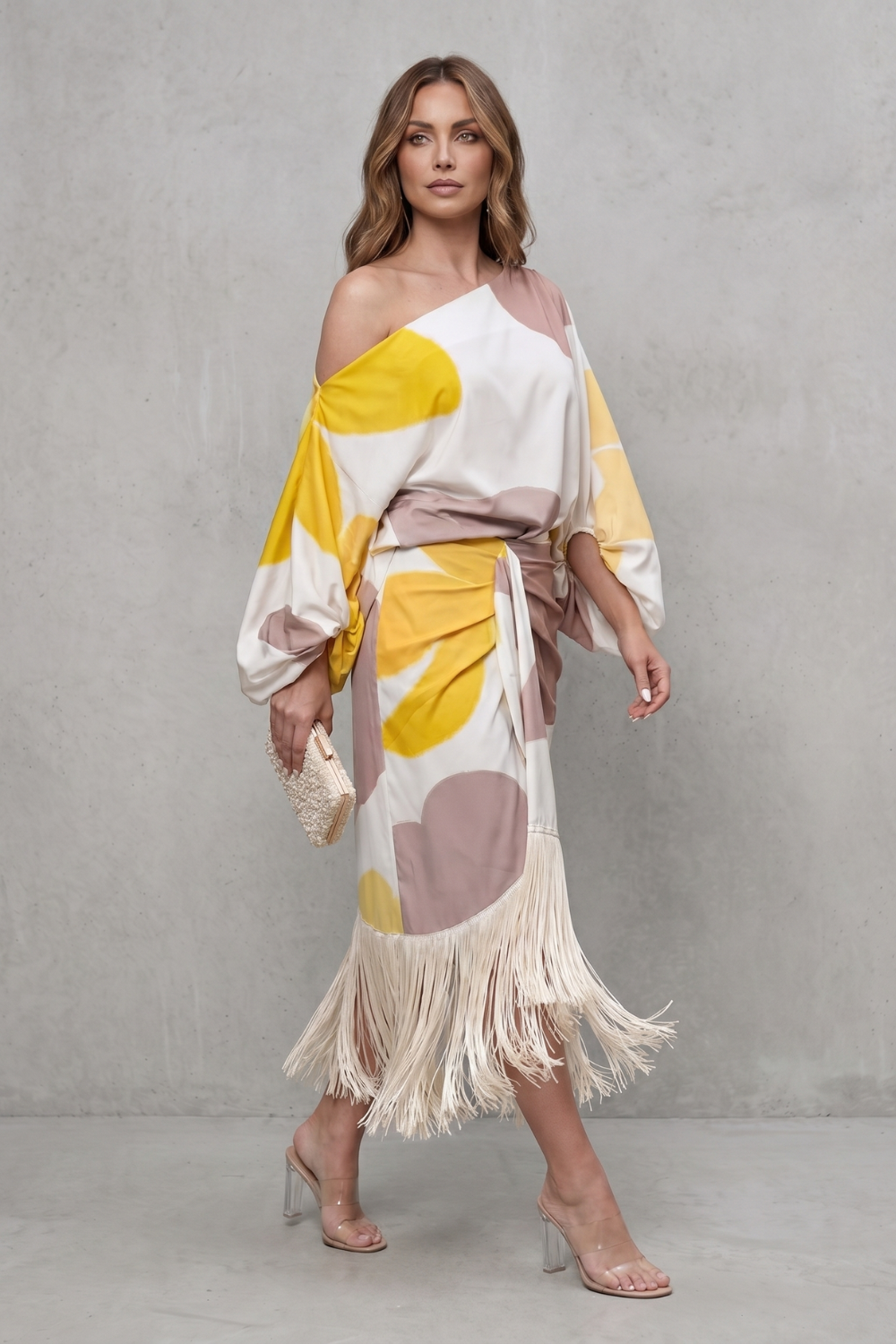 Danivelle | Abstract Print Fringe Two-Piece Set