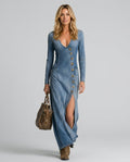 Opal | Button-Front Denim Maxi Dress