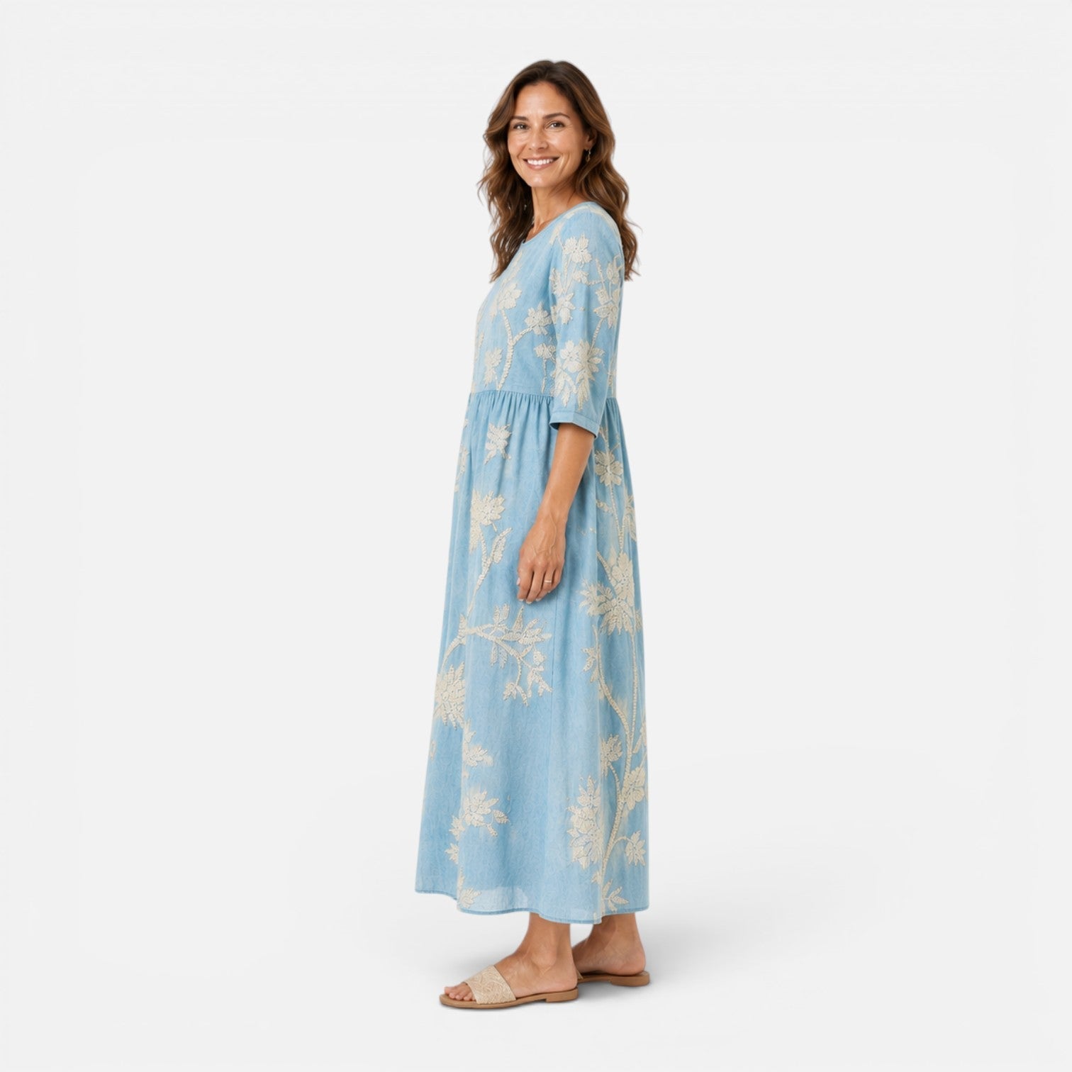Emilia | Floral Print Lightweight Midi Dress