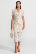 Nina | Embellished Lace Bow Midi Dress