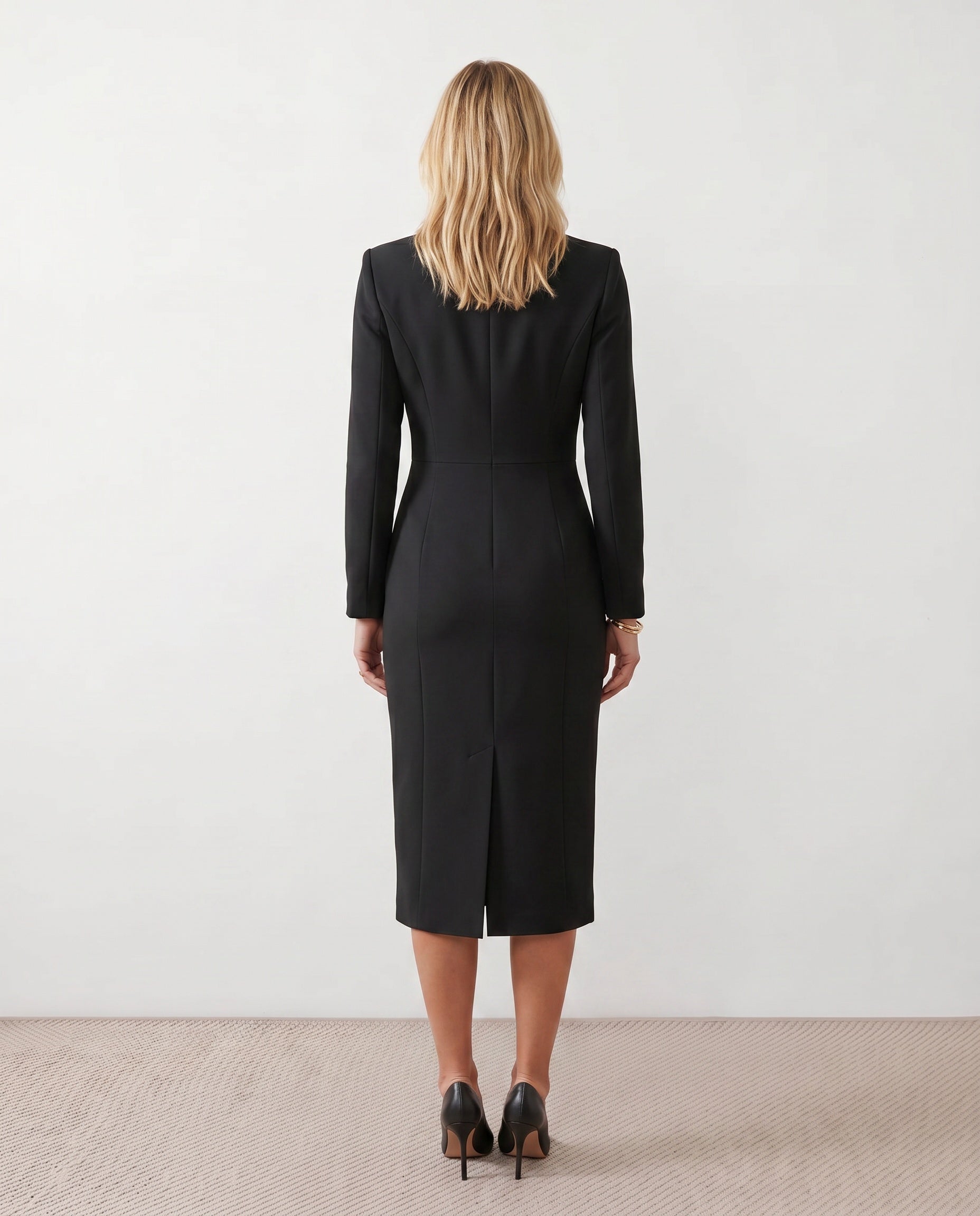 Kaylee | Front Slit Wedding Guest Midi Dress