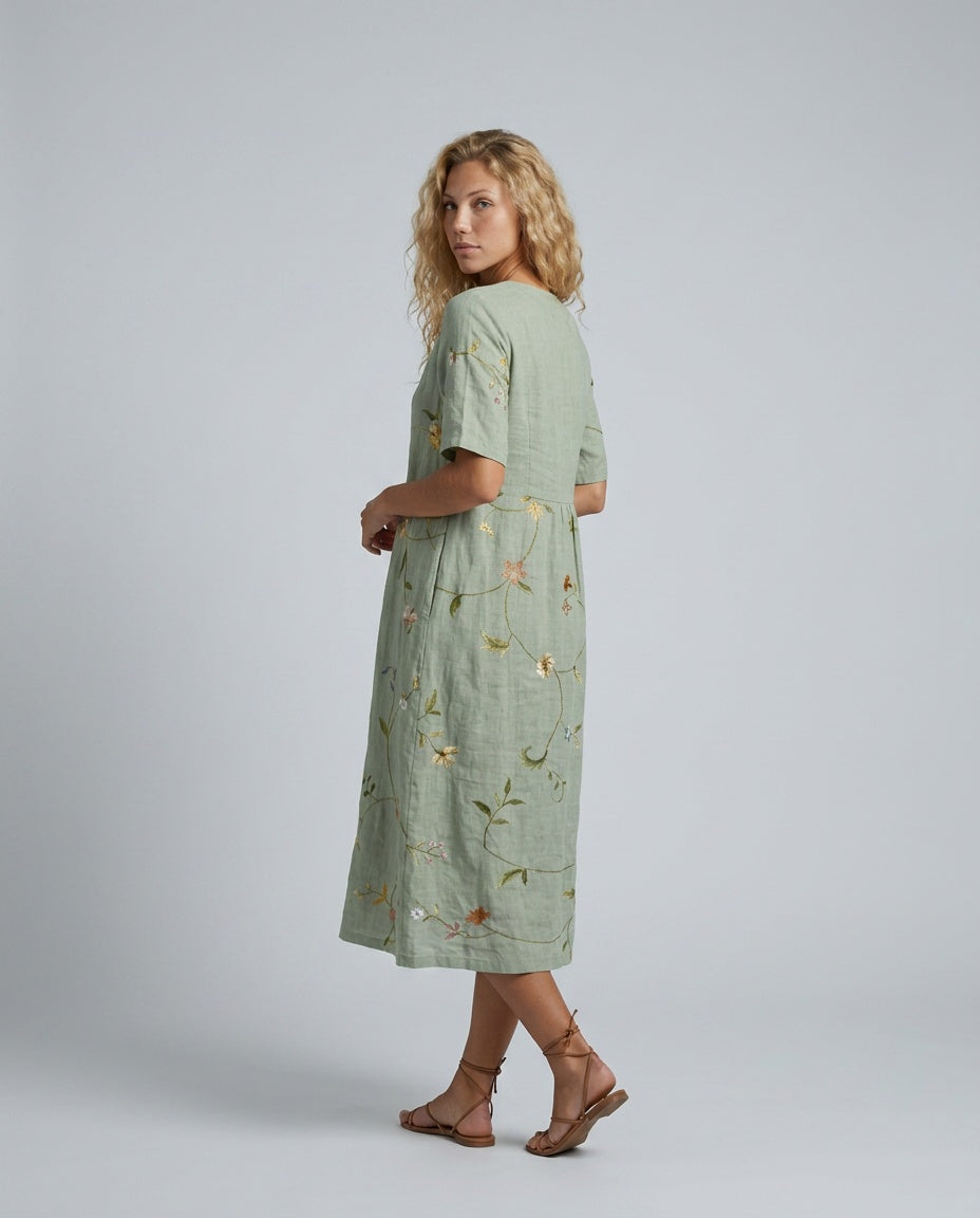 Fiona | Floral Print Midi Dress