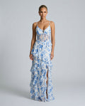 Opal | Floral Ruffle Corset Maxi Dress
