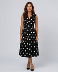 Zara | Sleeveless Polka Dot Belted Midi Dress