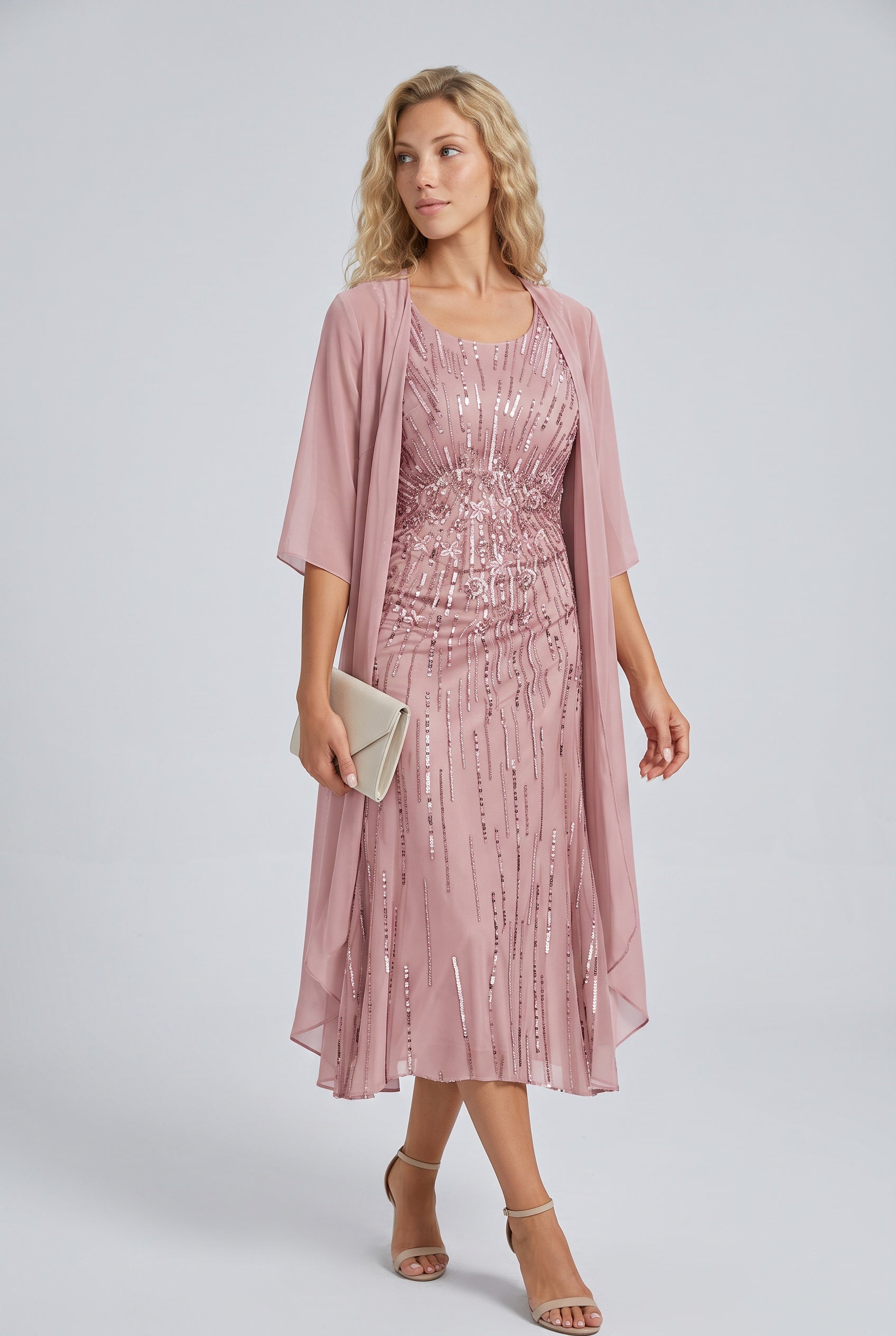 Orla | Layered Open Front Midi Dress
