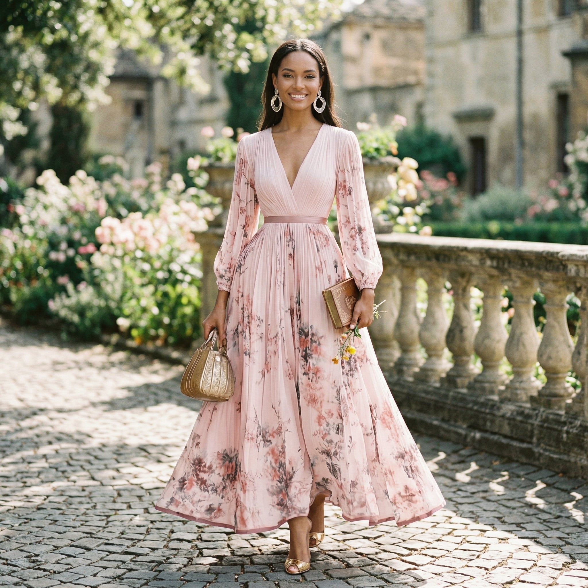 Elovine | Floral Long Sleeve Maxi Dress