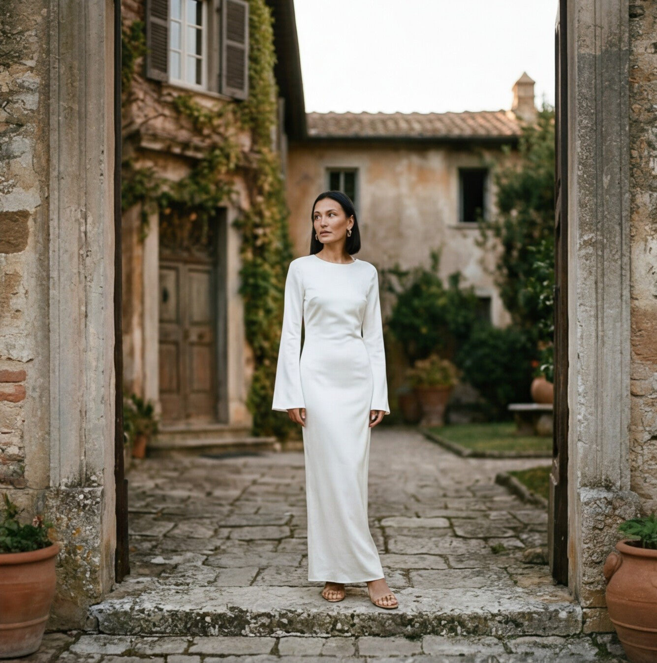 Renata | Long Sleeve Tie Waist Maxi Dress
