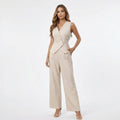 Lena | Sleeveless Vest & Wide Leg Trousers Set