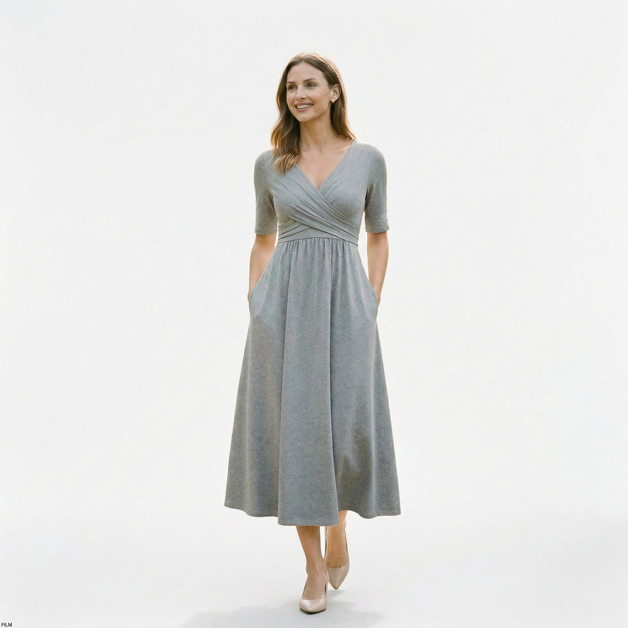 Saskia | Wrap Front Summer Midi Dress