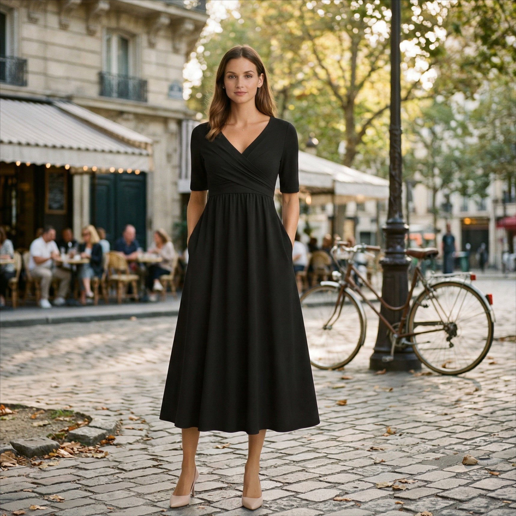 Saskia | Wrap Front Summer Midi Dress
