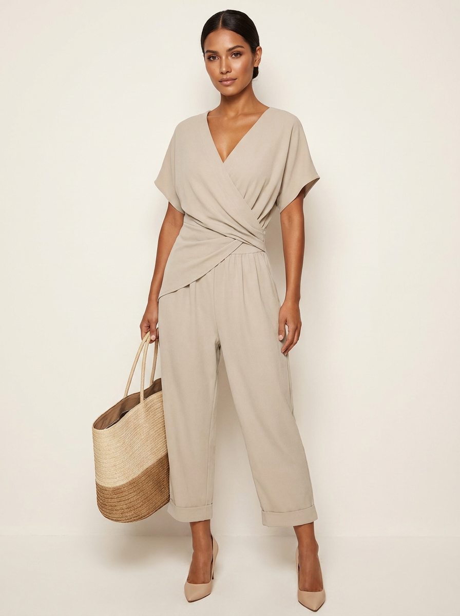 Camille | Wide-Leg Wrap Jumpsuit