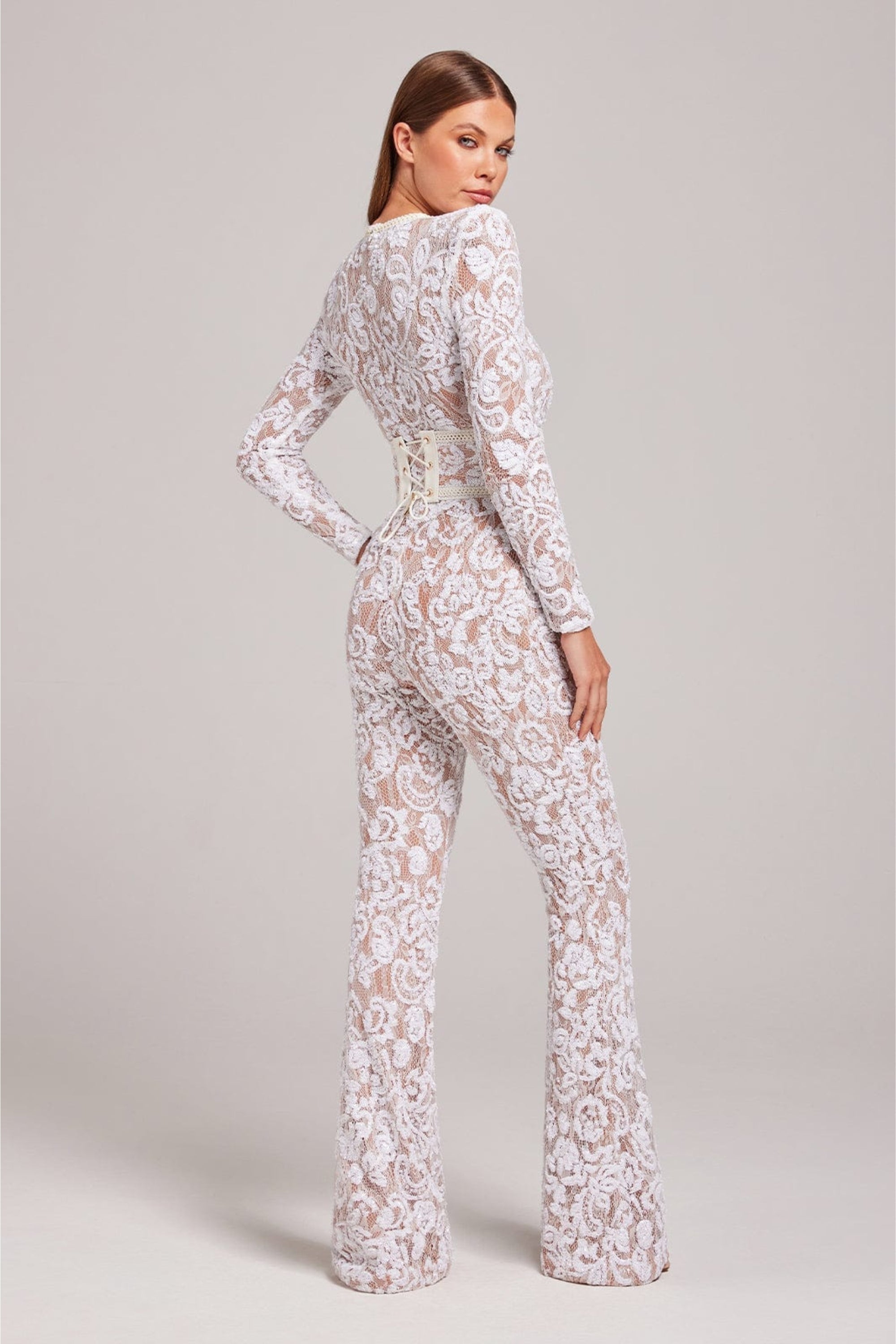 Harlow | Lace-Trim Sleeveless Jumpsuit