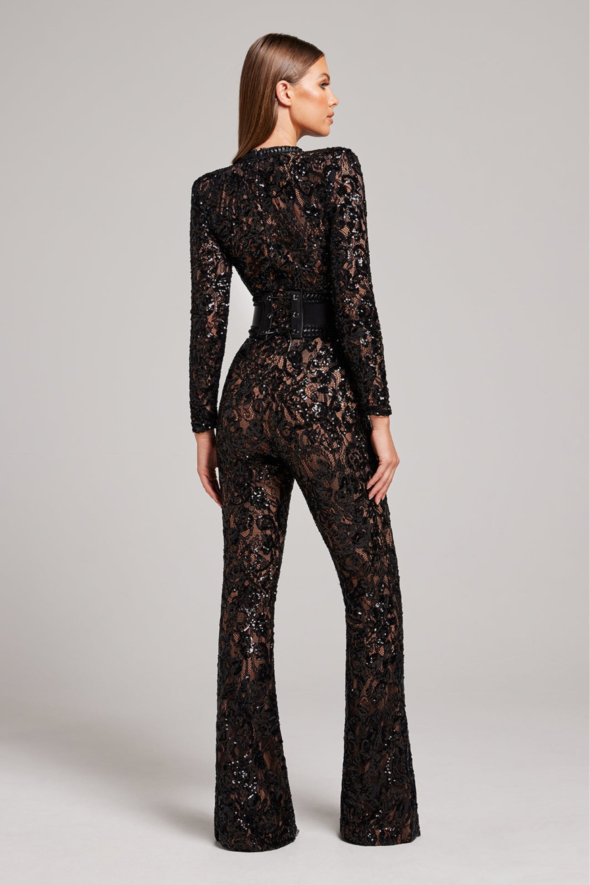 Harlow | Lace-Trim Sleeveless Jumpsuit