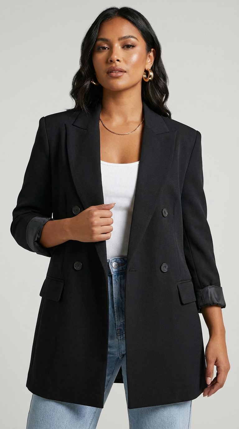 Una | Long Double-Breasted Blazer