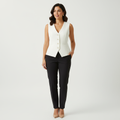 Bianca | Tailored Button-Front Sleeveless Blazer Vest
