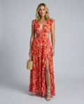 Quinn | Floral Print Side Slit Maxi Dress