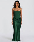 Selene | Satin-Look Tie-Up Maxi Dress