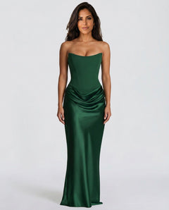Selene | Satin-Look Tie-Up Maxi Dress