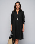 Bianca | Collared Long Sleeve Polo Midi Dress