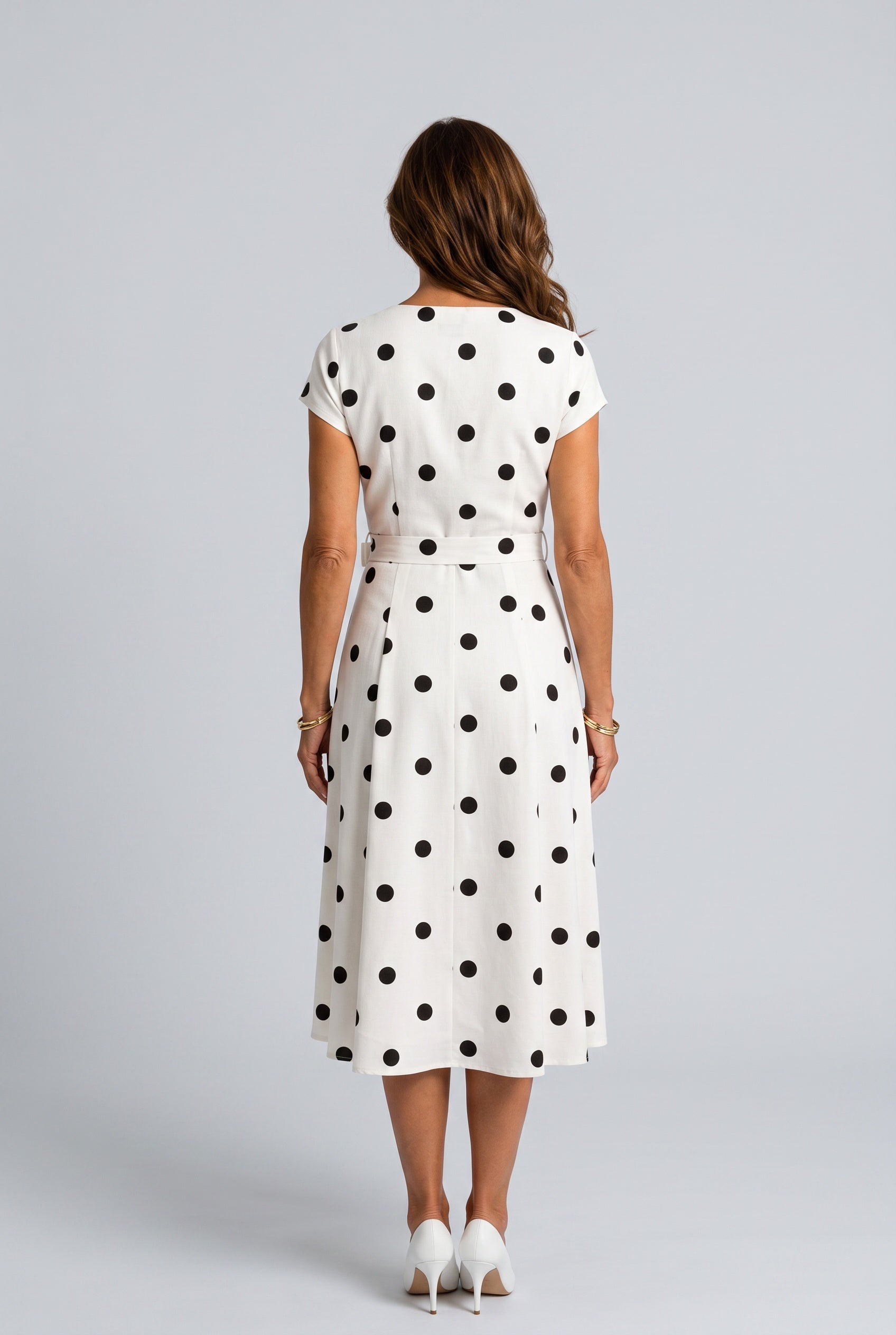 Xenia | Polka Dot Wrap Midi Dress