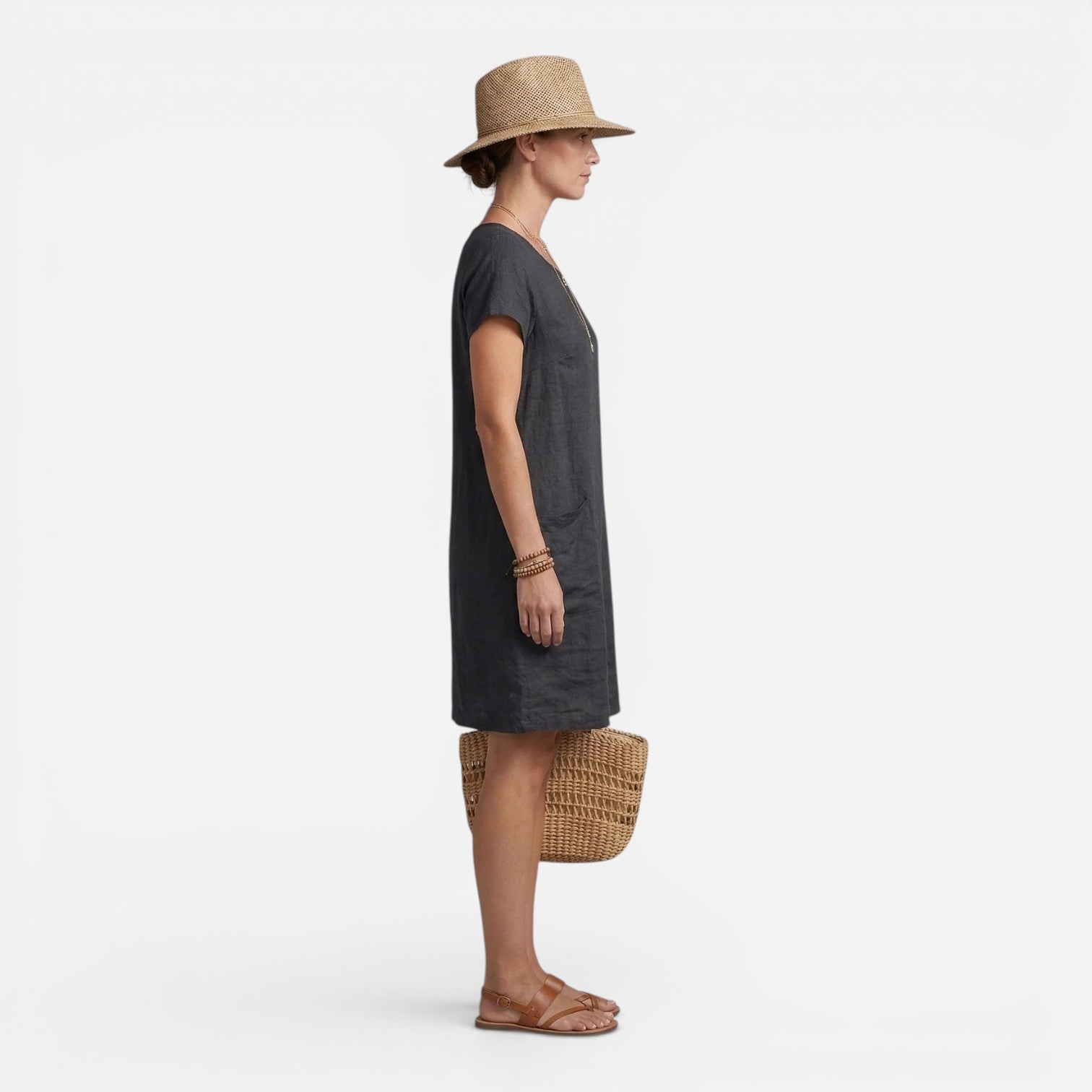 Emerson | Relaxed Fit Breathable Midi Dress with Pockets