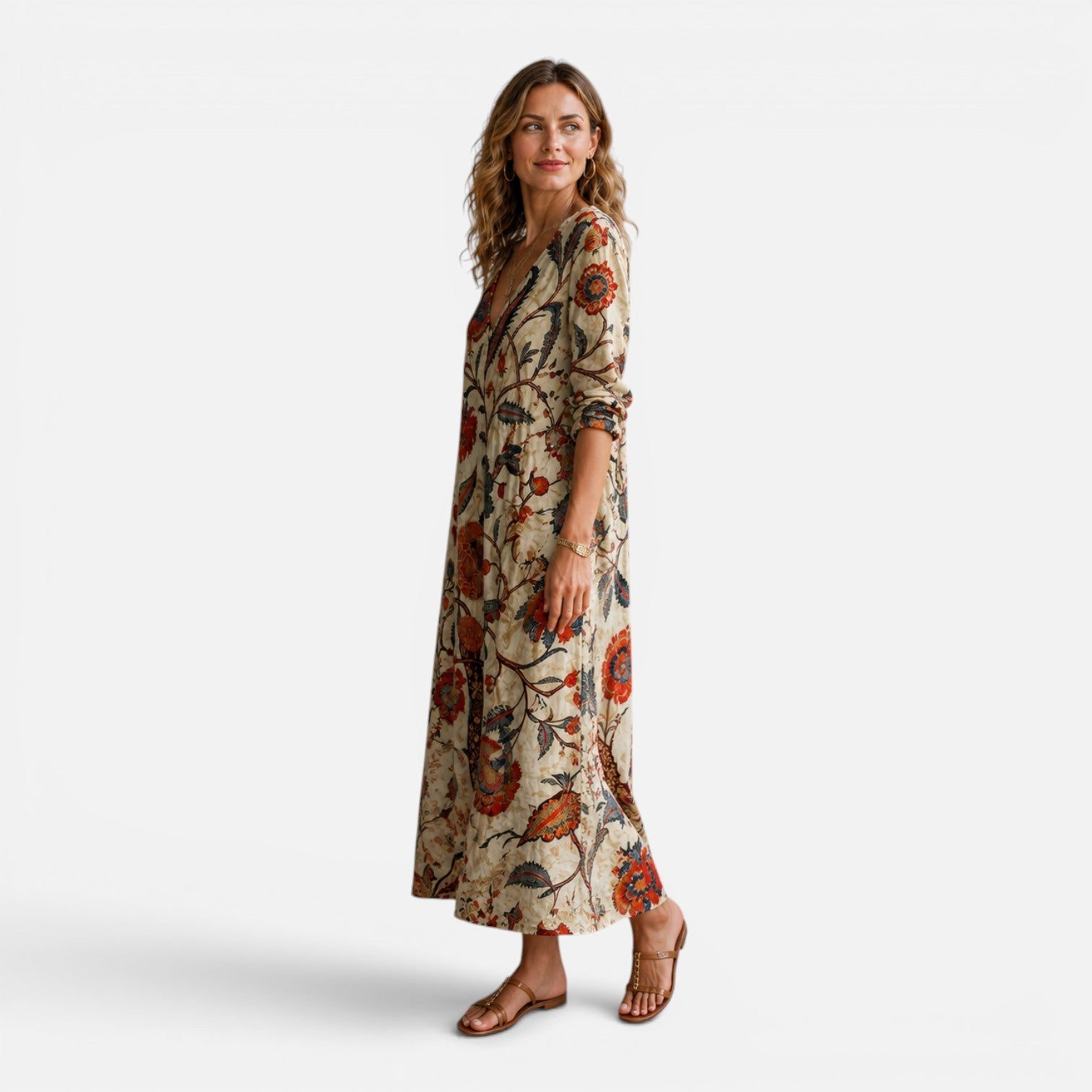 Mia | Floral Print Boho Maxi Dress