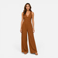 Colette | Button Front Wide Leg Jumpsuit