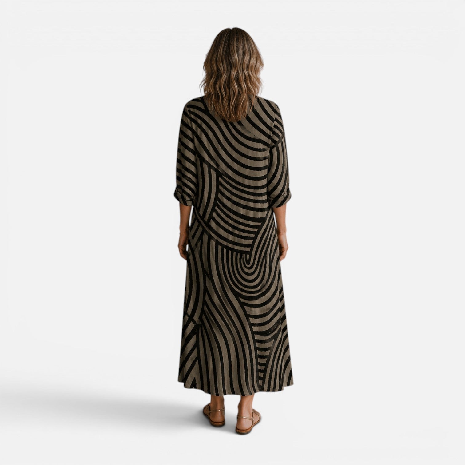 Fernanda | Flowy Abstract Print Maxi Dress